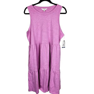 Terra & Sky Women's 0X Pink Tiered Tank Dress New with Tag NWT